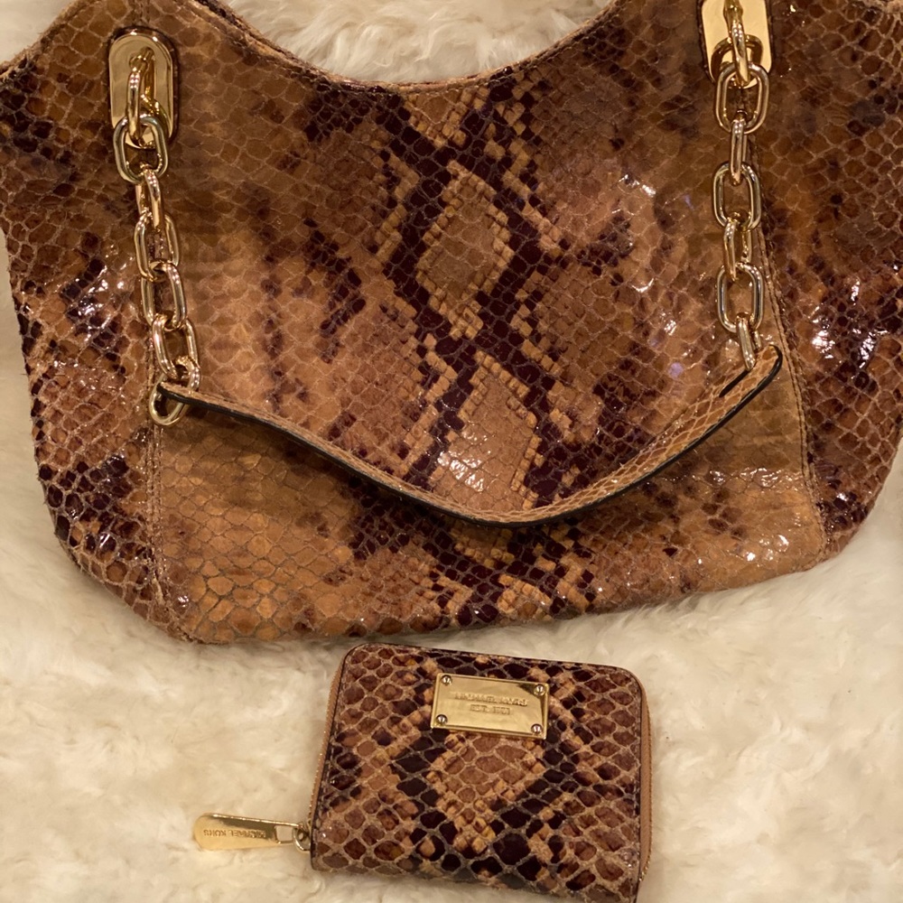 Michael Kors Python Purse And Wallet - image 1